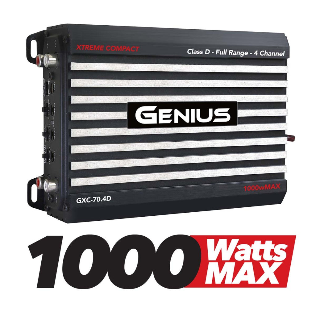 GXC SERIES EXTREME COMPACT DIGITAL AMPLIFIER 4-CHANNEL 1000WMAX / 7WRMS X 4 CH STABLE 2 OHM STEREO