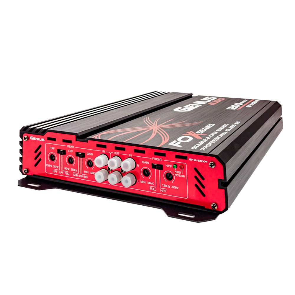 FOX SERIES CLASS A/B 4 CHANNEL AMPLIFIER 1200 WMAX – GENIUS AUDIO USA