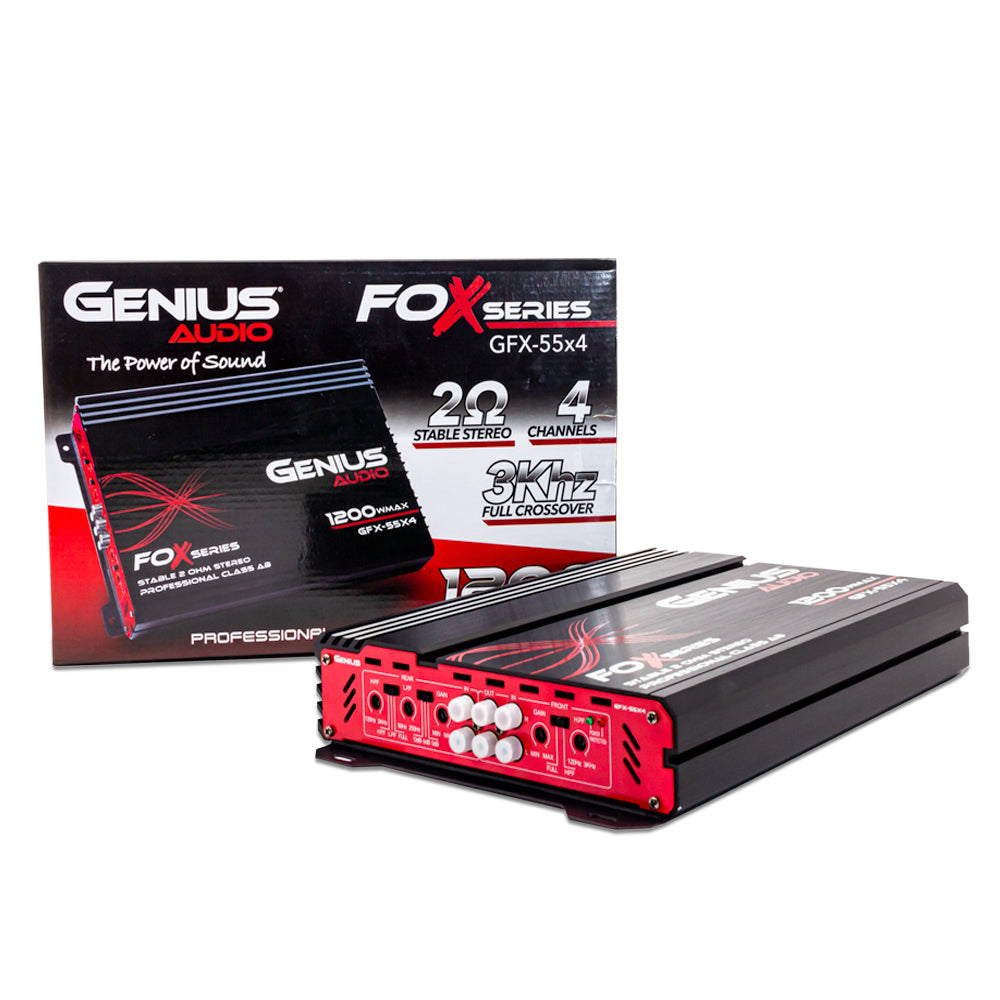 FOX SERIES CLASS A/B 4 CHANNEL AMPLIFIER 1200 WMAX – GENIUS AUDIO USA
