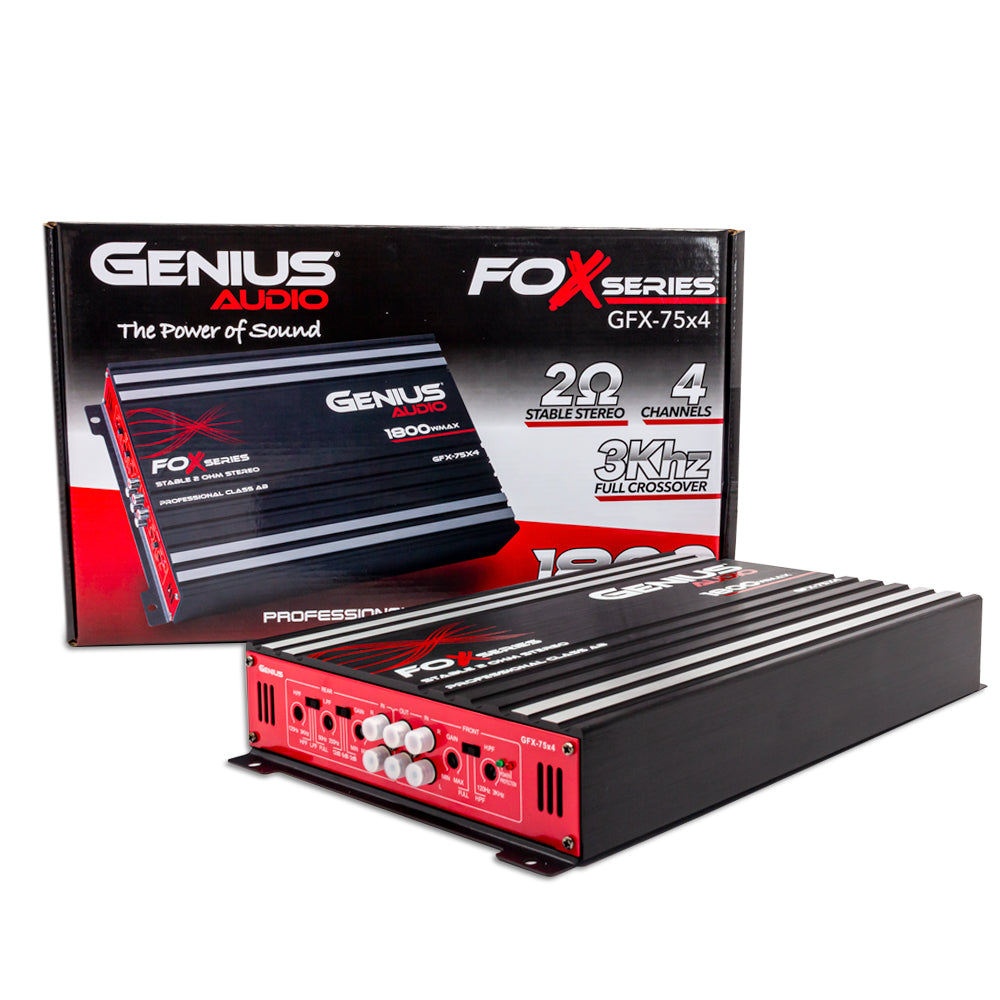 FOX SERIES CLASS A/B 4 CHANNEL AMPLIFIER 1800 WMAX – GENIUS AUDIO USA