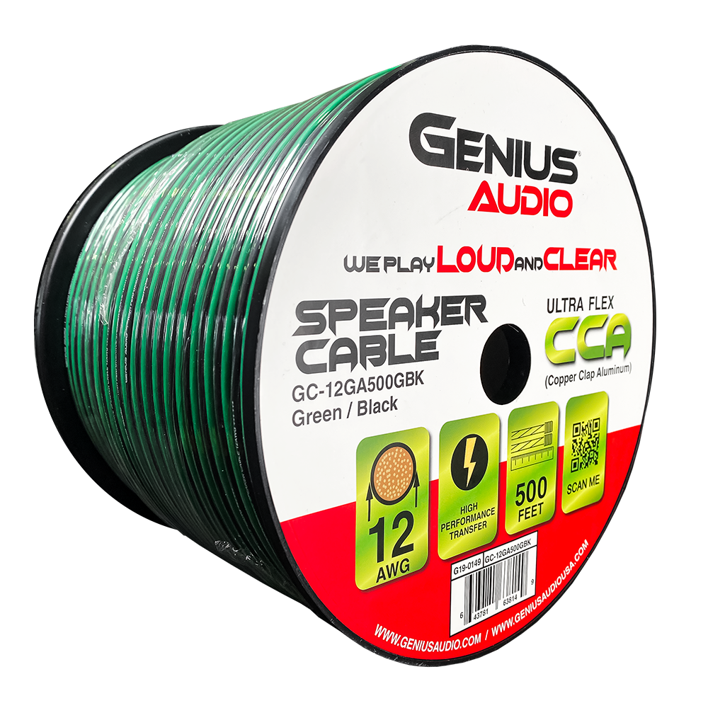 ULTRA FLEX 12GA/CCA SPEAKER CABLE GREEN/BLACK 500FT/150MTS