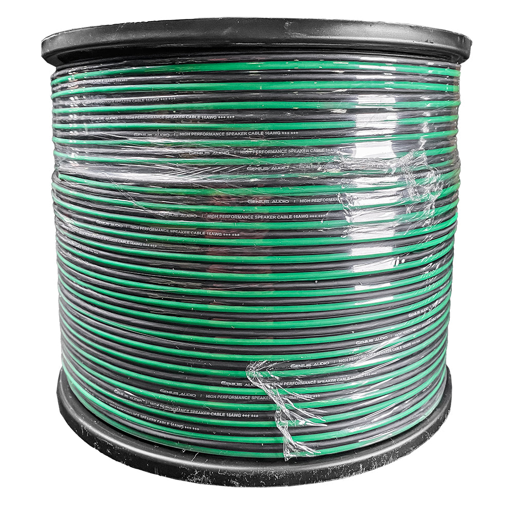 ULTRA FLEX 16GA/CCA SPEAKER CABLE GREEN/BLACK 1000FT/300MTS