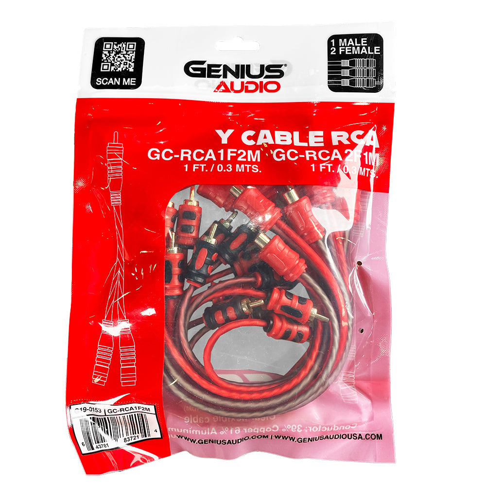 TYPE Y ADAPTER 2 FEMALE / 1 MALE CCA 1FT/0.3MTS – GENIUS AUDIO USA