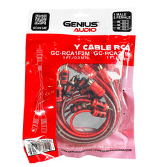 TYPE Y ADAPTER 2 FEMALE / 1 MALE CCA 1FT/0.3MTS – GENIUS AUDIO USA