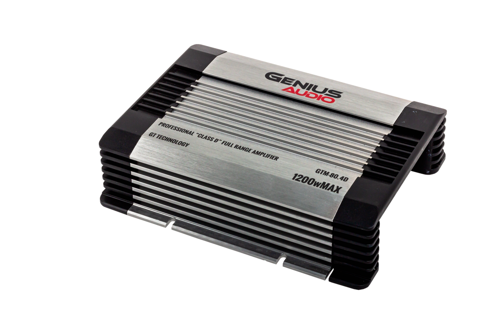 GTM SERIES 4-CHANNEL COMPACT DIGITAL AMPLIFIER 1200WMAX/80WRMS X 4CH STABLE 2 OHM STEREO