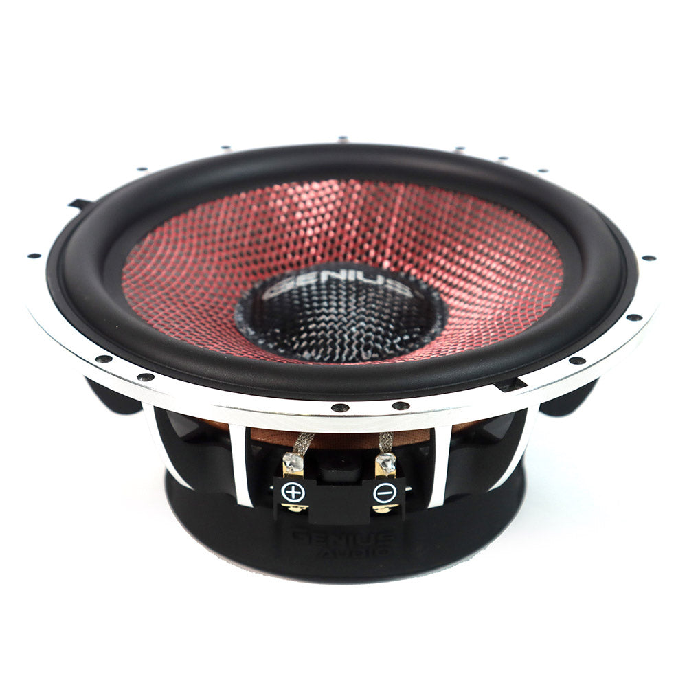 6.5” 2 WAY COMPONENT SPEAKER SYSTEM HIGH QUALITY  WITH CARBON FIBER RED GLASS FIBER MIXED WEAVING CONE