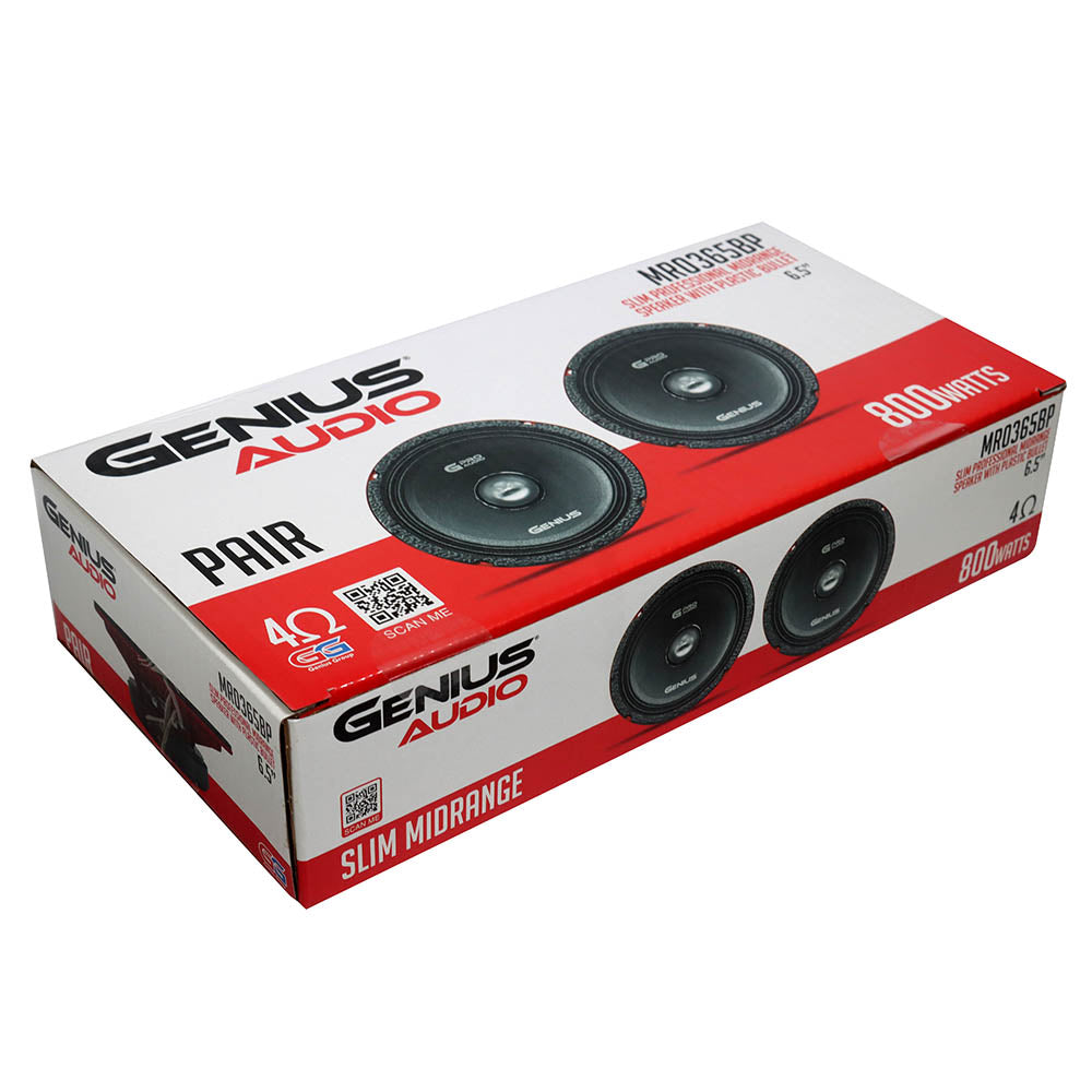 6.5'' PAIR MIDRANGE SLIM PRO AUDIO SPEAKER WITH BULLET 400WMAX