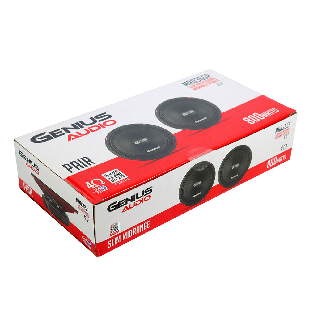 6.5'' PAIR MIDRANGE SLIM PRO AUDIO SPEAKER 400WMAX – GENIUS AUDIO USA