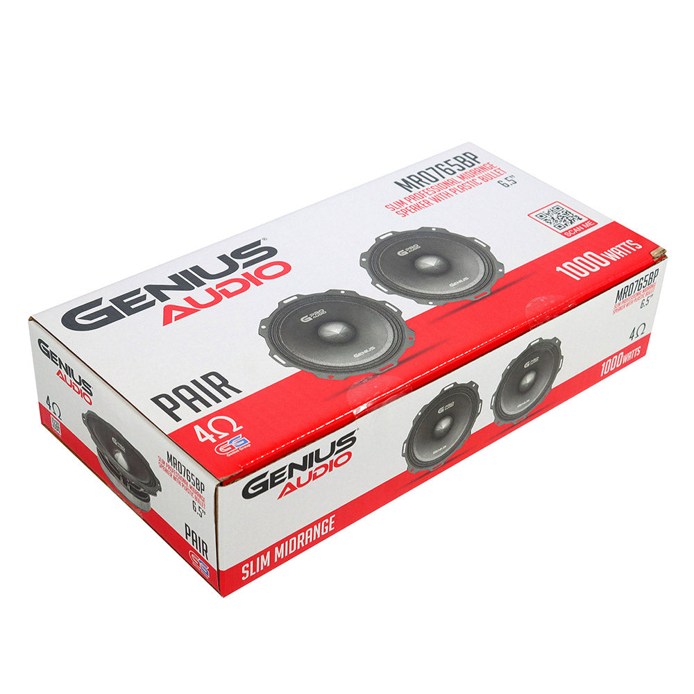 6.5'' PAIR SLIM MIDRANGE PRO AUDIO SPEAKER BULLET 500WMAX – GENIUS