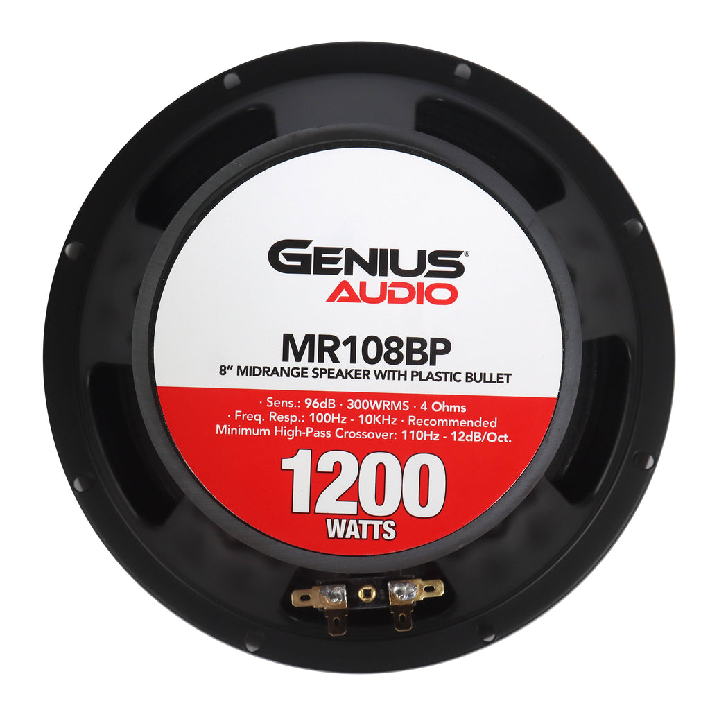 8'' PAIR MIDRANGE PRO AUDIO SPEAKER W/ BULLET 600 WMAX – GENIUS