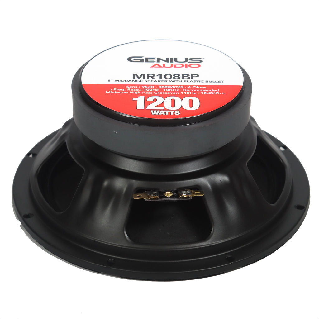 8'' PAIR MIDRANGE PRO AUDIO SPEAKER W/ BULLET 600 WMAX – GENIUS