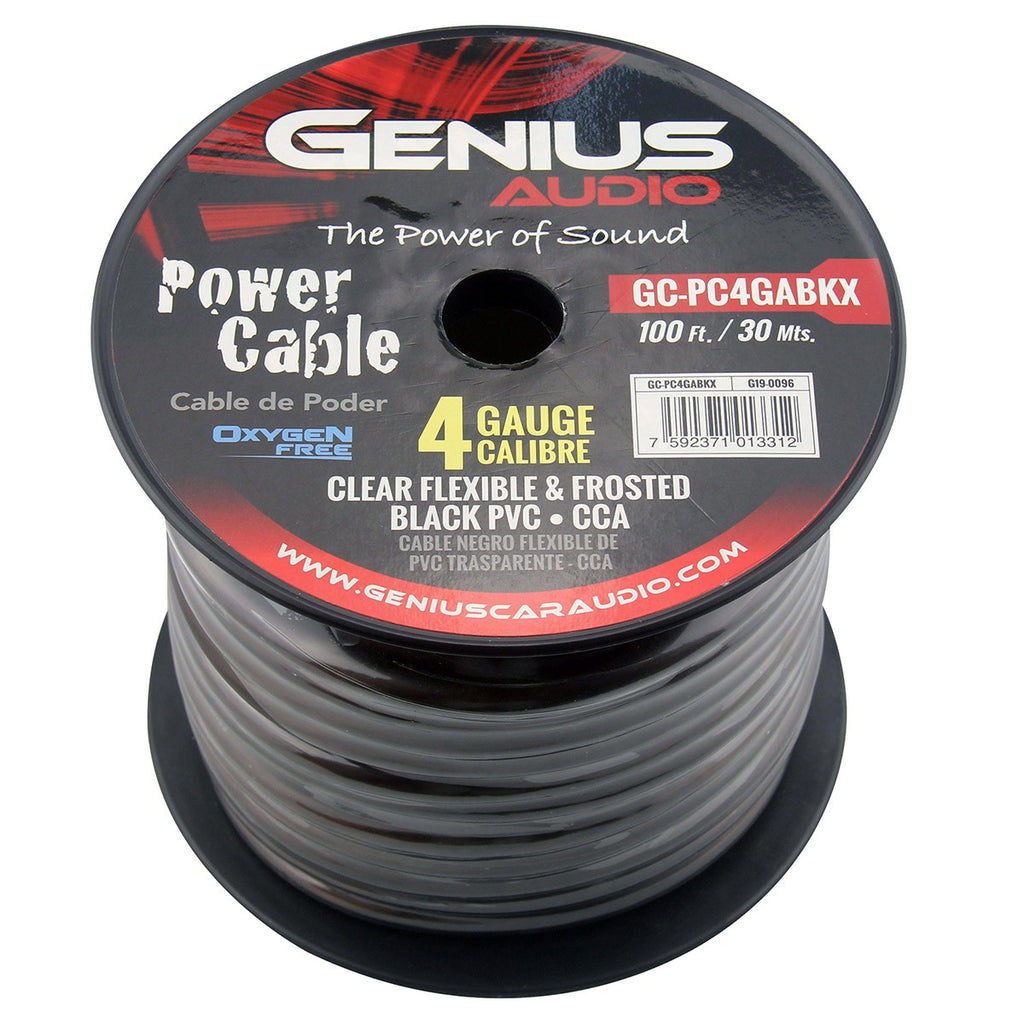 4GA/CCA OXYGEN FREE POWER CABLE FOR AMPLIFIER INSTALLATION BLACK 100ft/30mts