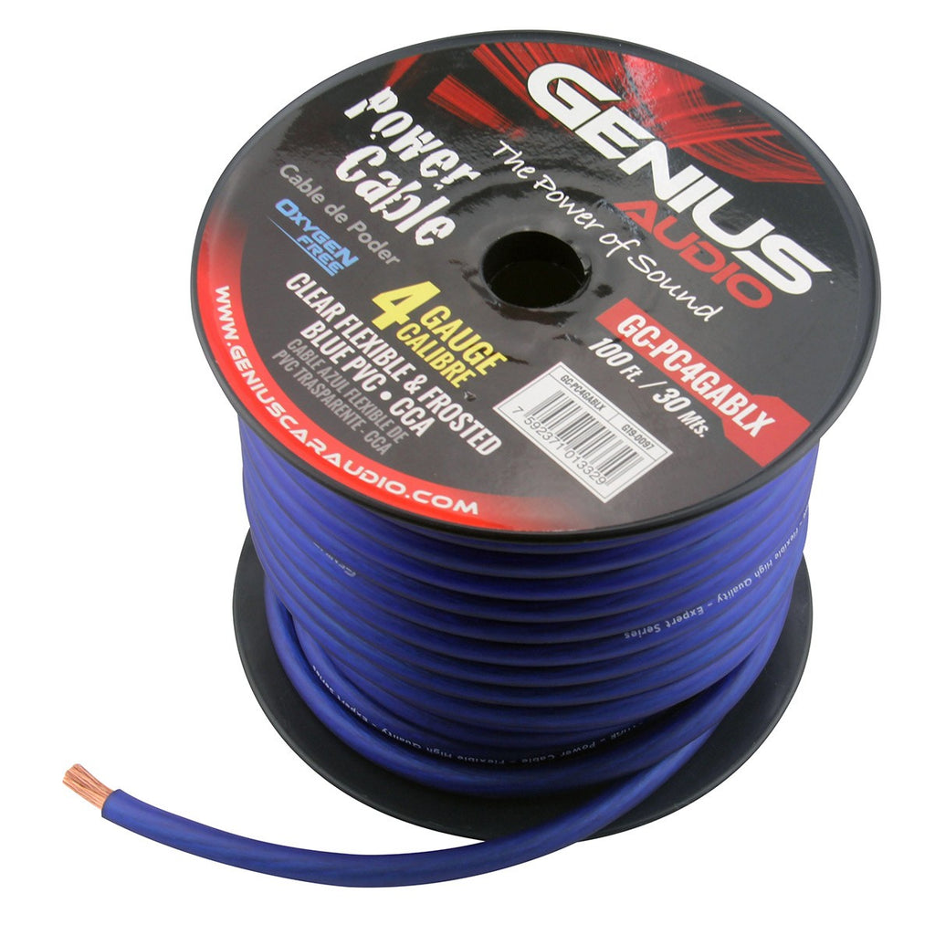 4GA/CCA OXYGEN FREE POWER CABLE FOR AMPLIFIER INSTALLATION BLUE 100ft/30mts