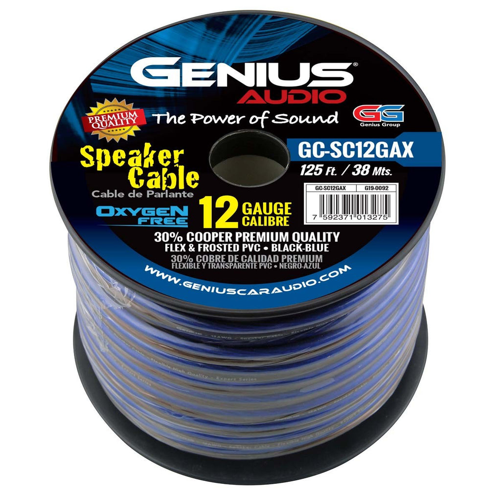 OXYGEN FREE 12GA/CCA SPEAKER CABLE BLUE 125 ft/ 38 mts