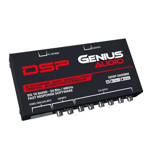 INTERACTIVE SIGNAL PROCESSOR 6CH OUTPUT - 10-BAND/CH PARAMETRIC EQUALIZER - ANDROID/IOS APP - METAL CASE